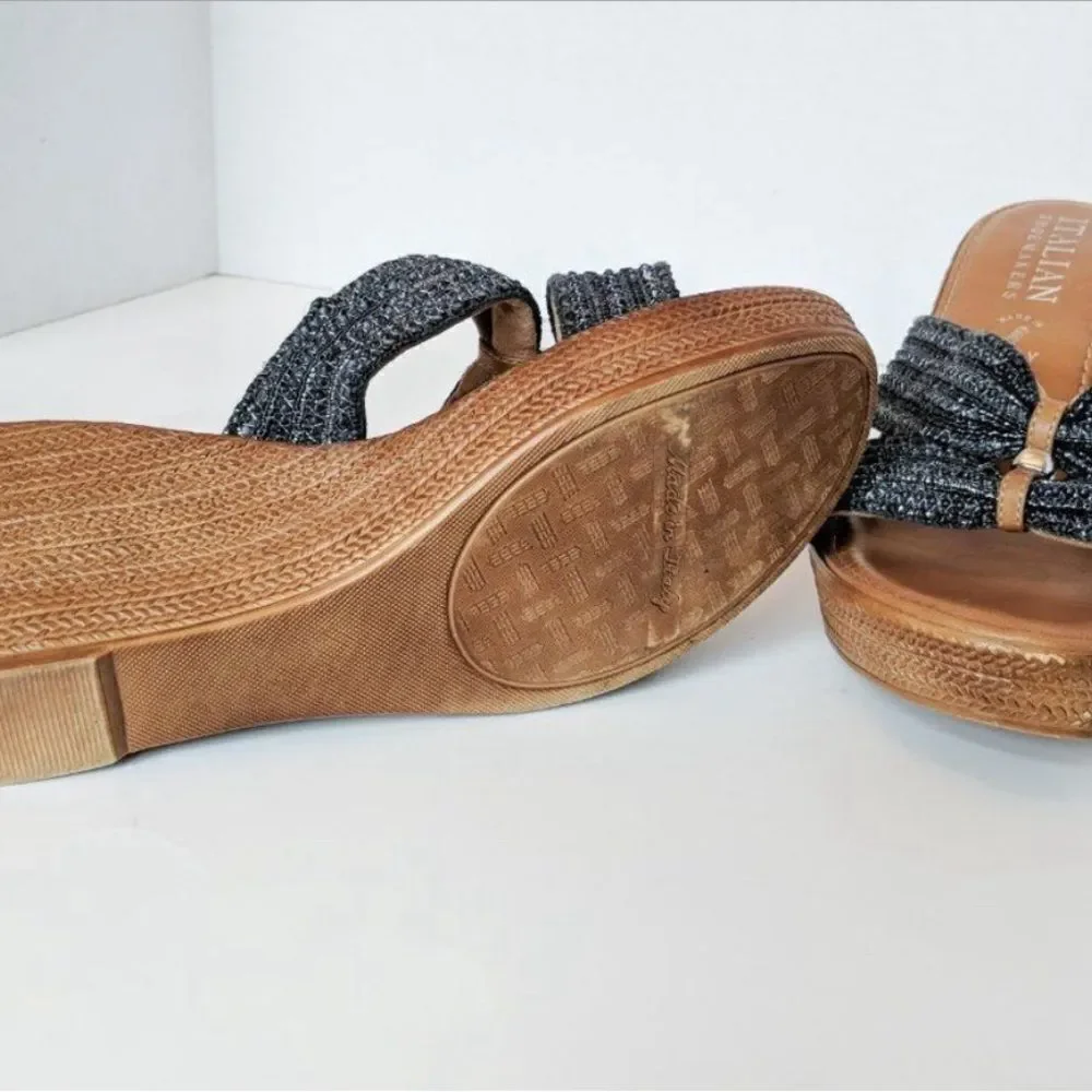 ITALIAN SHOEMAKERS Woven Wedge Slide On Trendy